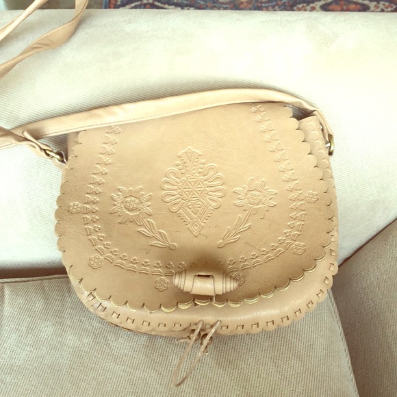 Leather tan cross body boho bag - Picture 1 of 4